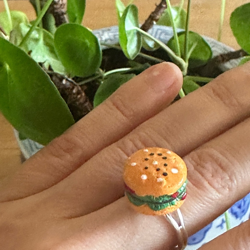 For posh show: NWT Burger Ring - Handmade